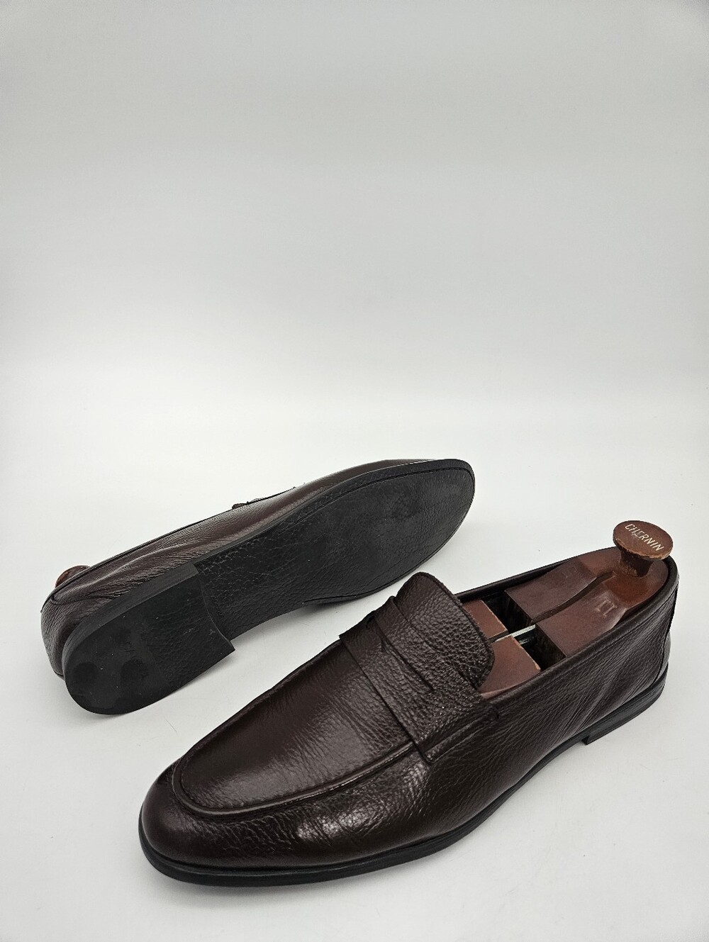CANALI Deer Skin Penny Loafer With Leather Effect Sole Brown Sz 12 $725